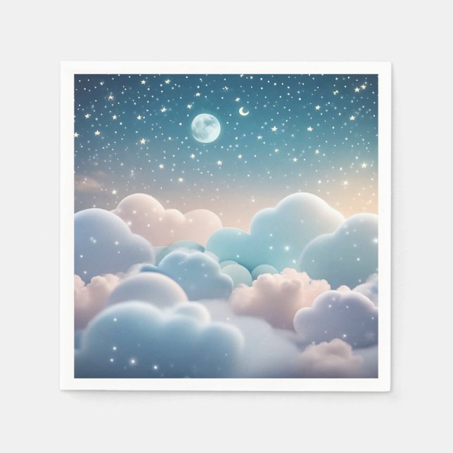 Guardanapo De Papel Fluffy Cloud Pastel (Frente)