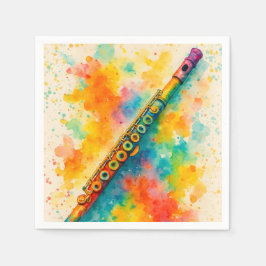 Guardanapo De Papel Fluto de Cores de Água Vibrantes