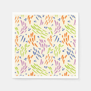 Guardanapo De Papel Fluxo em Azul, Laranja, Roxo, Verde e Creme