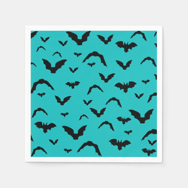 Guardanapo De Papel Flying bats on teal (Frente)