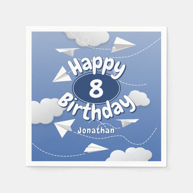 Guardanapo De Papel flying folded paper airplanes childrens birthday (Frente)