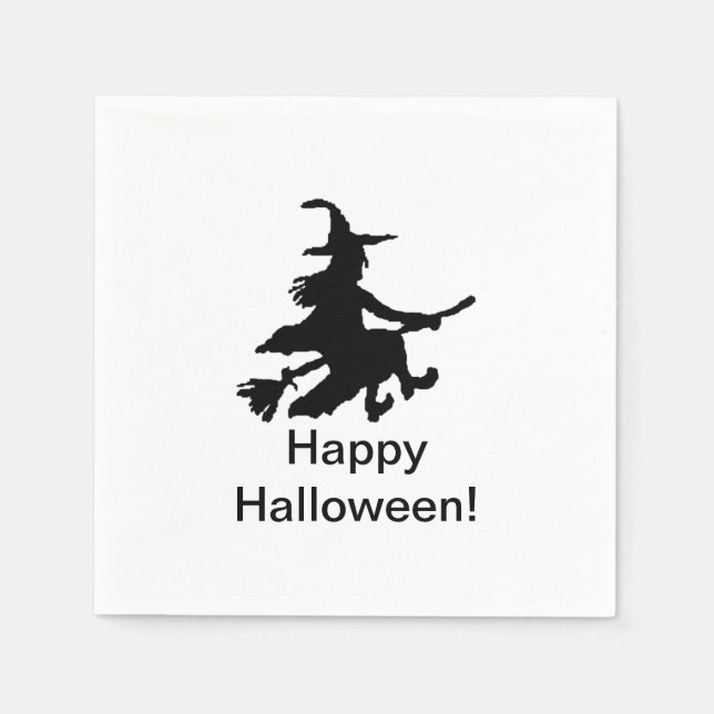 Guardanapo De Papel Flying Witch - Happy Halloween - (Frente)