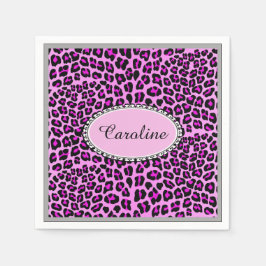 Guardanapo De Papel Fofa personalizado Leopardo rosa chita