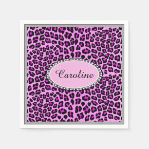 Guardanapo De Papel Fofa personalizado Leopardo rosa chita