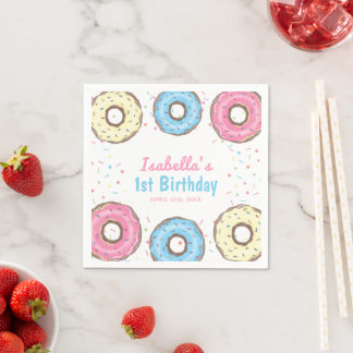 Guardanapo De Papel Fofa Um Donut Com Granulado Festa de 1º Aniversári