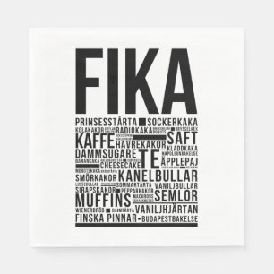 Guardanapo De Papel Fofos de café suecos da Fika Poster de tipografia