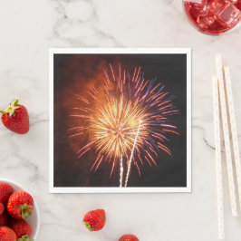 Guardanapo De Papel Fogo de Artifício Vermelho, Branco e Azul I Patrió