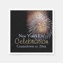 Fogos de artifício Celebração de Ano Novo Napkins