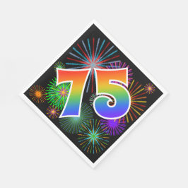 Guardanapo De Papel Fogos de artifício coloridos + Padrão "75" do arco