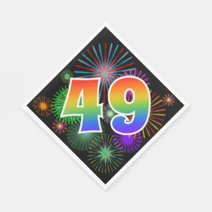 Guardanapo De Papel Fogos-de-artifício coloridos + Teste padrão "49"