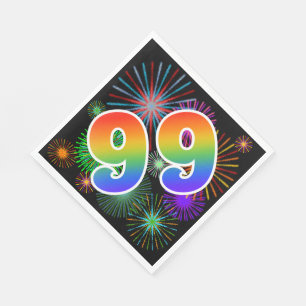 Guardanapo De Papel Fogos-de-artifício coloridos + Teste padrão "99"