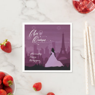 Guardanapo De Papel Fogos de artifício da Burgundy Rosa Pink Paris Qu