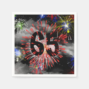 Guardanapo De Papel Fogos De Artifício De 65.º Aniversário Em Nuven