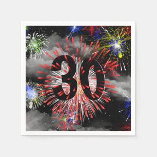 Guardanapo De Papel Fogos De Artifício De aniversário de 30 anos em