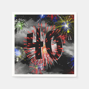 Guardanapo De Papel Fogos De Artifício De aniversário de 40 anos em