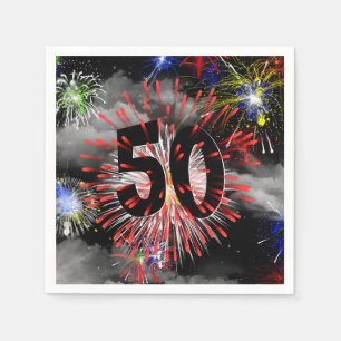 Guardanapo De Papel Fogos De Artifício Do 50º Aniversário Em Nuvens