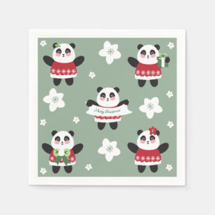 Guardanapo De Papel Fogueira de Natal Panda