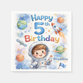 Guardanapo De Papel Foguete de aniversário Espaço Planetas Menino Estr