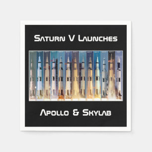 Guardanapo De Papel Foguete Lunar Saturn V é Lançado