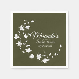 Guardanapo De Papel Folha de Chá de panela Verde e Branco