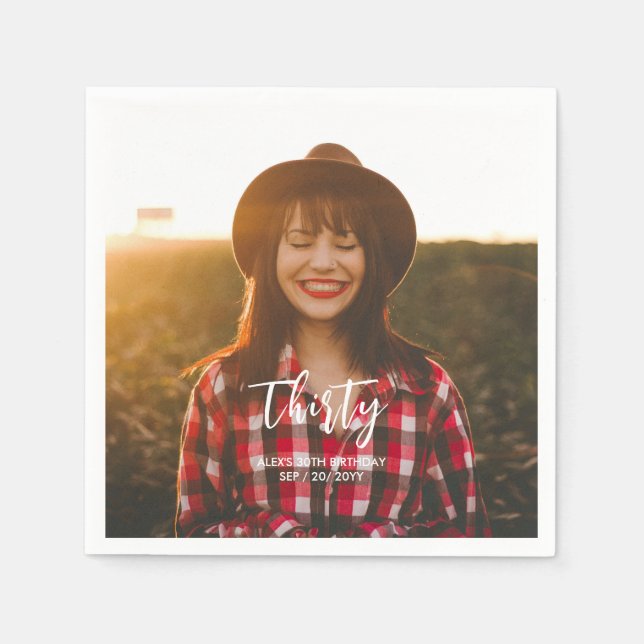 Guardanapo De Papel Folha de Festa de aniversário de Fotografias Perso (Frente)