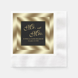 Guardanapo De Papel Folha de Glam Gold e Casamento Negro