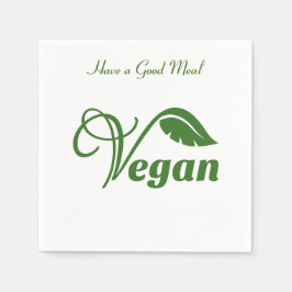 Guardanapo De Papel Folha de logotipo Vegan, tenha uma boa refeição