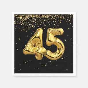Guardanapo De Papel Folha De Ouro 45 Balões E Confetti Napkins