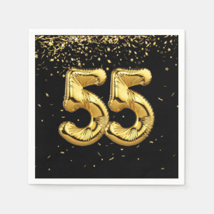 Guardanapo De Papel Folha De Ouro 55 Balões E Confetti Napkins