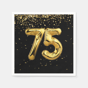 Guardanapo De Papel Folha De Ouro 75 Balões E Confetti Napkins