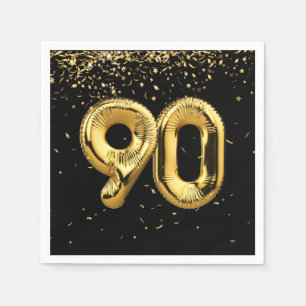 Guardanapo De Papel Folha De Ouro 90 Balões E Confetti Napkins