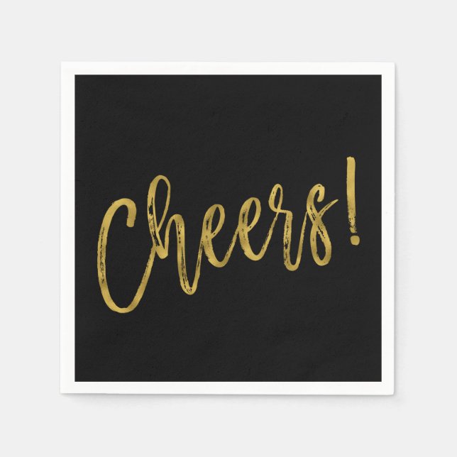 Guardanapo De Papel Folha de Ouro Faux e Napkins Negro (Frente)