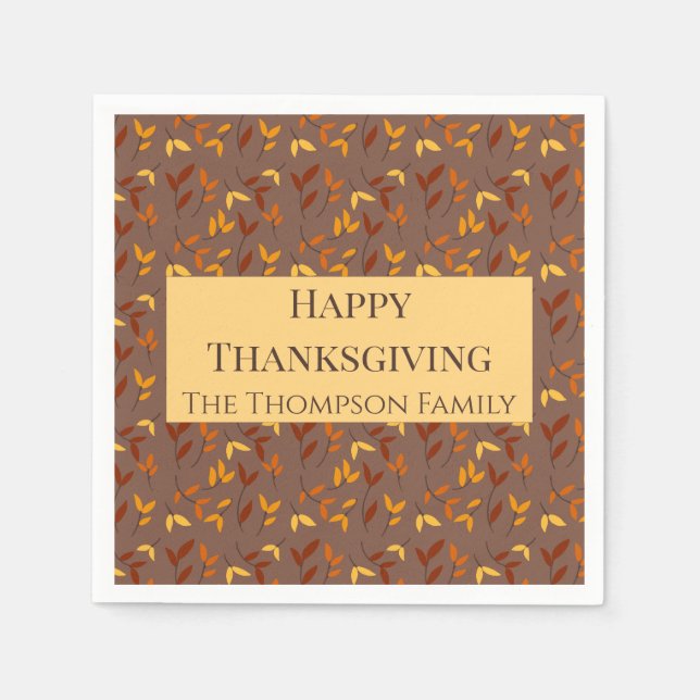 Guardanapo De Papel Folha de outono Elegante (Frente)