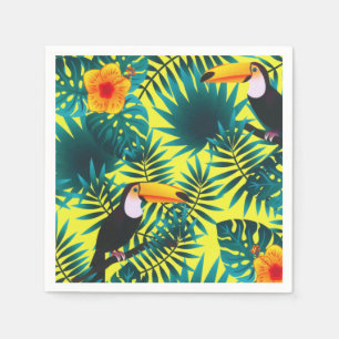 Guardanapo De Papel Folhagem da selva tropical tucana de Verão