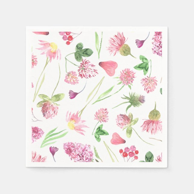 Guardanapo De Papel Folhagem de Flor Silvestre  (Frente)