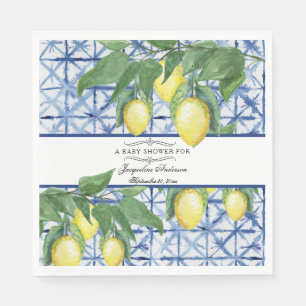 Guardanapo De Papel Folhagem de Lemon Azul Azul Azul, Bebê Elegante B