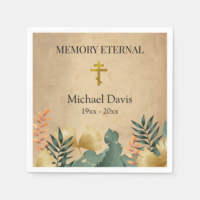 Guardanapo De Papel Folhagem de outono Ortodoxo Funerário Cristão (Frente)