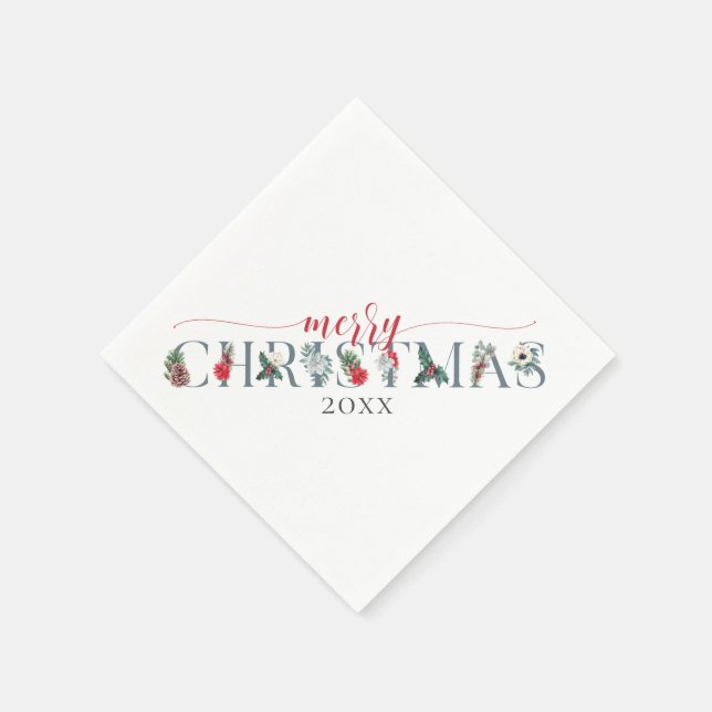 Guardanapo De Papel Folhagem Festiva Feliz Janto de Natal Servindo (Canto)