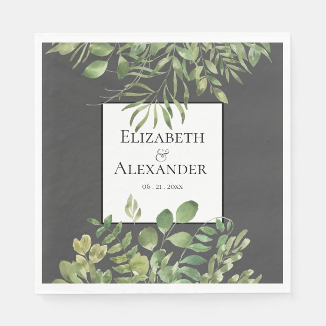 Guardanapo De Papel Folhagem Simples, Recepção de casamento (Frente)