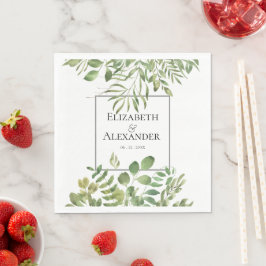 Guardanapo De Papel Folhagem Simples, Recepção de Casamento