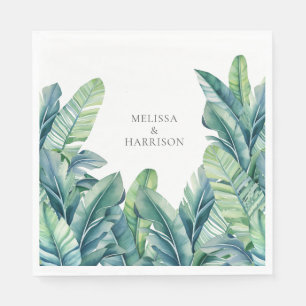 Guardanapo De Papel Folhagem Tropical Exótica Deixa Design de Casament