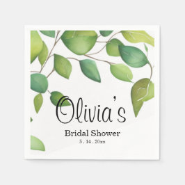 Guardanapo De Papel Folhagem verde de eucalipto aquoso