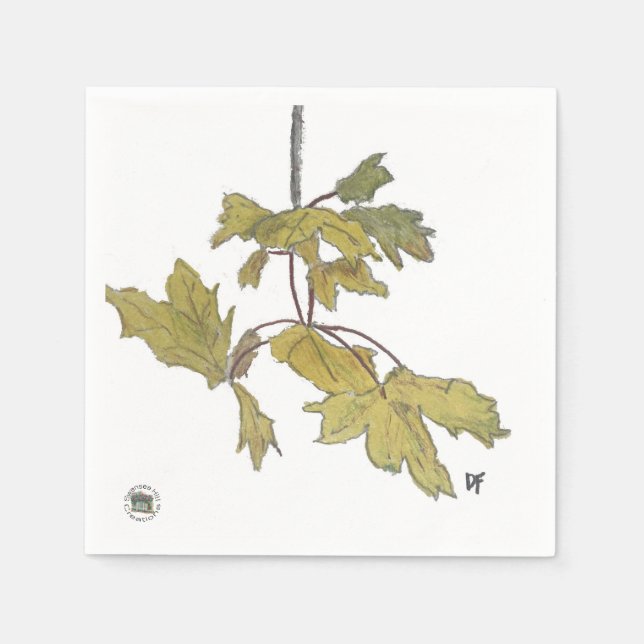 Guardanapo De Papel Folhas AmarelasCocktail Napkin (Frente)