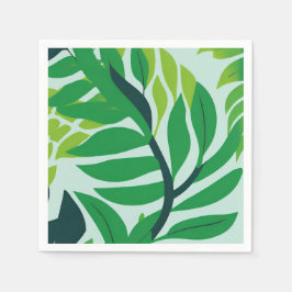 Guardanapo De Papel Folhas Botânicas Verdes