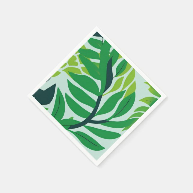 Guardanapo De Papel Folhas Botânicas Verdes (Canto)