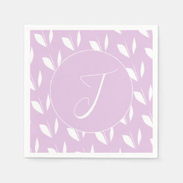 Guardanapo De Papel Folhas brancas iniciais personalizadas de silhueta