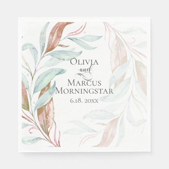 Guardanapo De Papel Folhas de Aqua Coral de Aqua Aqua (Frente)