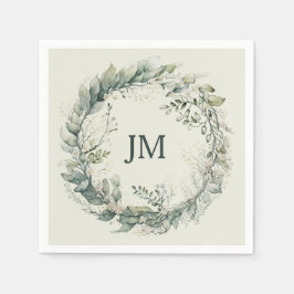 Guardanapo De Papel Folhas de aquarela e flores