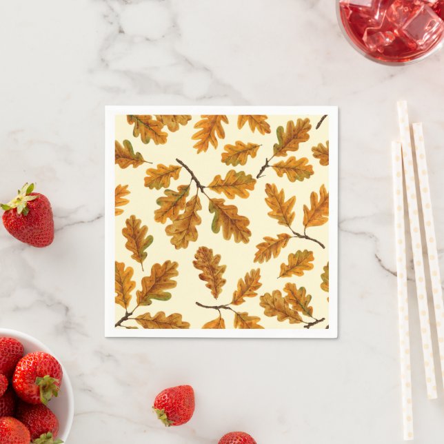 Guardanapo De Papel Folhas de carvalho autóctones em branco (Insitu)