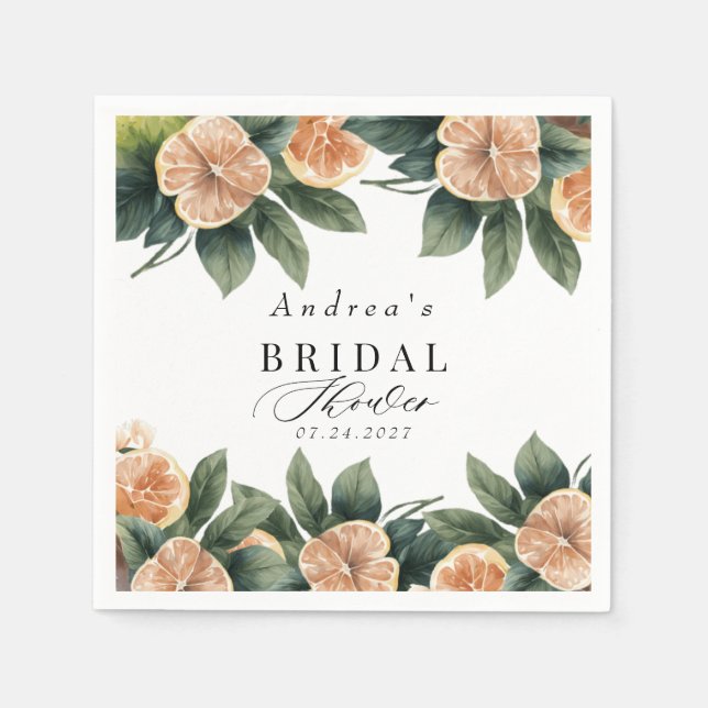 Guardanapo De Papel Folhas de Citrus | Toalhetes de Banho (Frente)